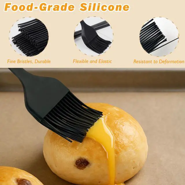 Alt view image 5 of 7 - Silicone Basting and Pastry Brush Set, 2-Piece Heat-Resistant Brushes with Steel Core Handle, One-Piece BPA-Free Design for BBQ, Grilling, Baking & Cooking Dishwasher Safe