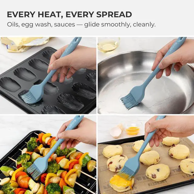 Alt view image 5 of 7 - Heat Resistant to 600°F, Food-Grade Platinum Silicone, Seamless 1-Piece Design, Non-Stick Safe, Dishwasher Safe,Teal Grey