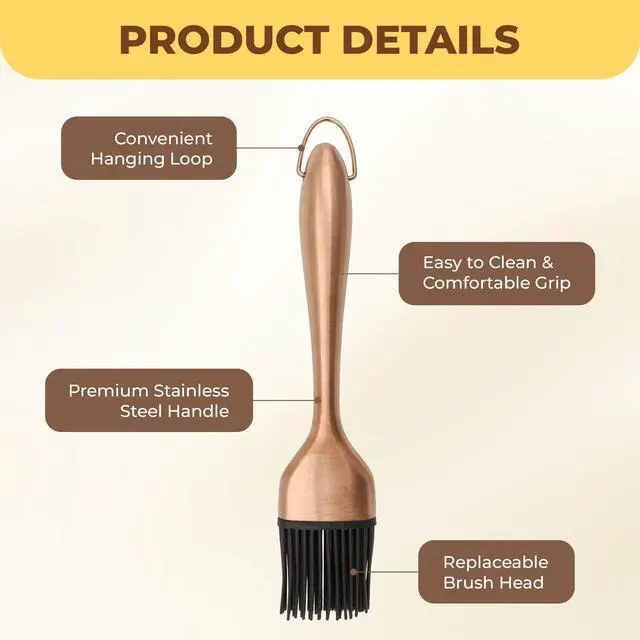 Alt view image 4 of 7 - 2Pcs Silicone Basting Brush Grilling with 2 Backup Heads, Stainless Steel Handles, No Shed Bristles, Heat Resistant Dishwasher Safe for Pastry, Sauce, Oil, BBQ Grill, Kitchen, Cooking & Marinating