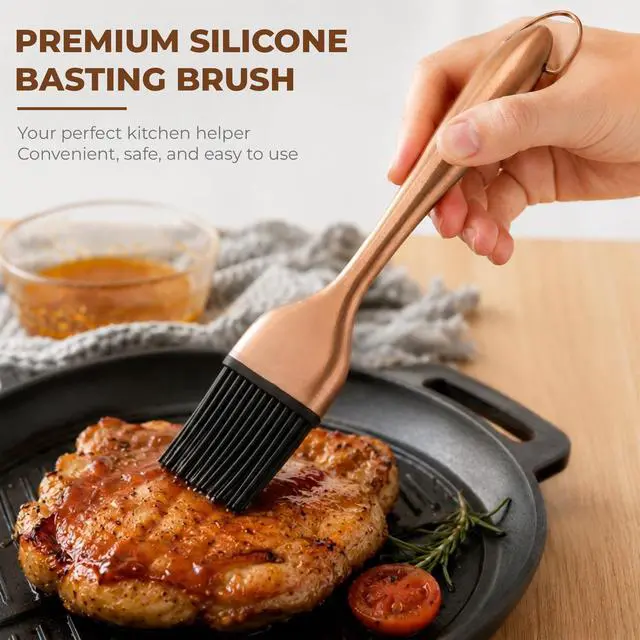 Alt view image 6 of 7 - 2Pcs Silicone Basting Brush Grilling with 2 Backup Heads, Stainless Steel Handles, No Shed Bristles, Heat Resistant Dishwasher Safe for Pastry, Sauce, Oil, BBQ Grill, Kitchen, Cooking & Marinating