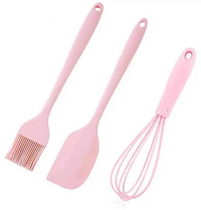 Main image of Premium Silicone Basting Brush Set of Two Heat Resistant Long Handle Pastry Brush for Grilling, Baking, BBQ and Cooking, Solid Core and Hygienic Solid Coating (Green) (3, pink)