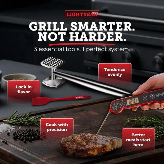 Alt view image 2 of 7 - Grillmaster Starter Kit 3-Piece Stainless BBQ Set