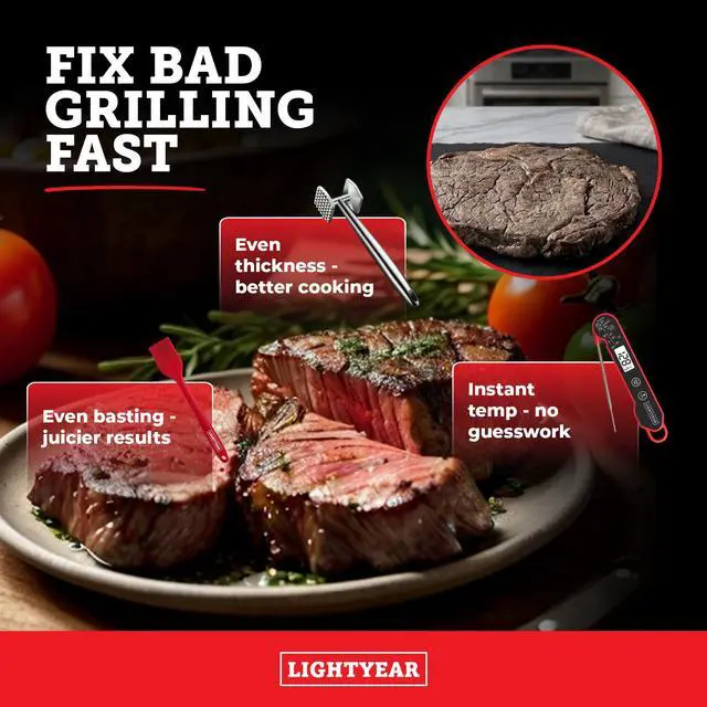 Alt view image 3 of 7 - Grillmaster Starter Kit 3-Piece Stainless BBQ Set