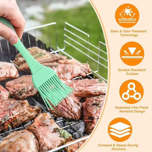 Alt view image 5 of 7 - Heat-resistant Turkey Baster Cooking Set Includes 8 Pcs 11 Inch Large Syringe Turkey Baster, 2 Basting Brush, 4 Cleaning Brush, Meat, Food Injector for Poultry, Beef,Chicken(Vibrant Color)