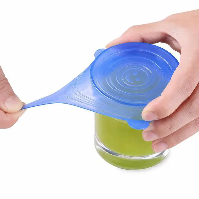 Alt view image 7 of 7 - 6pcs Reusable Silicone Stretch Lids, Six-piece Set Of Silicone Fresh-keeping Covers, Stretching Bowl Covers,Dust-proof Refrigerator Microwave Oven Sealing for Various Food Containers (blue)