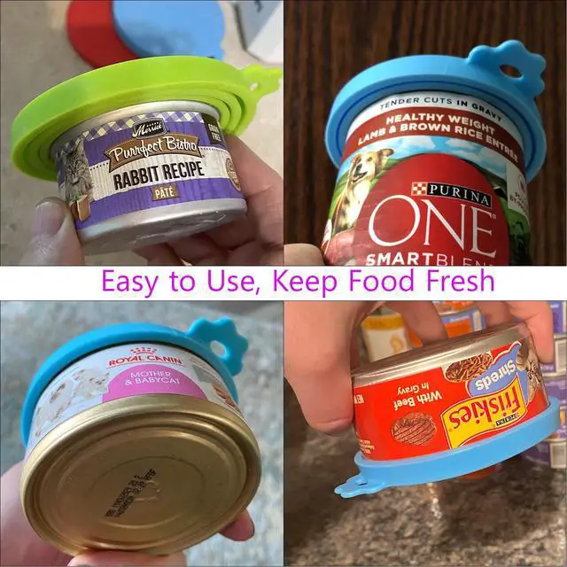 Alt view image 3 of 5 - Pet Food Can Cover Silicone Can Lids for Dog and Cat Food(Universal Size, One fit 3 Standard Size Food Cans)