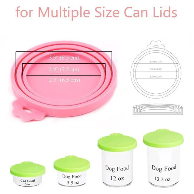 Alt view image 4 of 5 - Pet Food Can Cover Silicone Can Lids for Dog and Cat Food(Universal Size, One fit 3 Standard Size Food Cans)