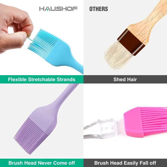 Alt view image 6 of 7 - Silicone Basting Pastry Brush, Heat Resistant Pastry Brush Set, One-Piece Design, Perfect for Baking, Grilling, Spreading Oil, Butter, BBQ Sauce, or Marinade, Dishwasher Safe