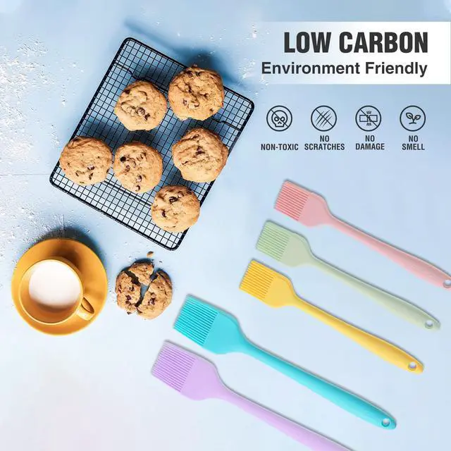 Alt view image 4 of 7 - Silicone Basting Pastry Brush, Heat Resistant Pastry Brush Set, One-Piece Design, Perfect for Baking, Grilling, Spreading Oil, Butter, BBQ Sauce, or Marinade, Dishwasher Safe