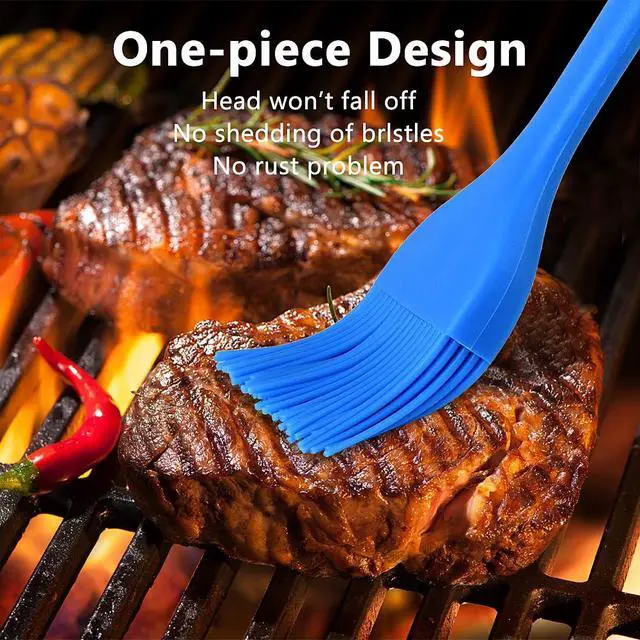 Alt view image 3 of 7 - Silicone Basting Pastry Brush Set 2 Pack Heat Resistant Spread Oil Butter Sauce for BBQ Grill Barbeque Kitchen Baking Cooking Pastries, 1 Large & 1 Small