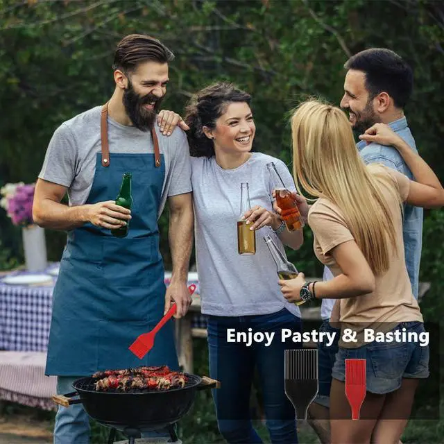 Alt view image 7 of 7 - Silicone Basting Pastry Brush Set 2 Pack Heat Resistant Spread Oil Butter Sauce for BBQ Grill Barbeque Kitchen Baking Cooking Pastries, 1 Large & 1 Small