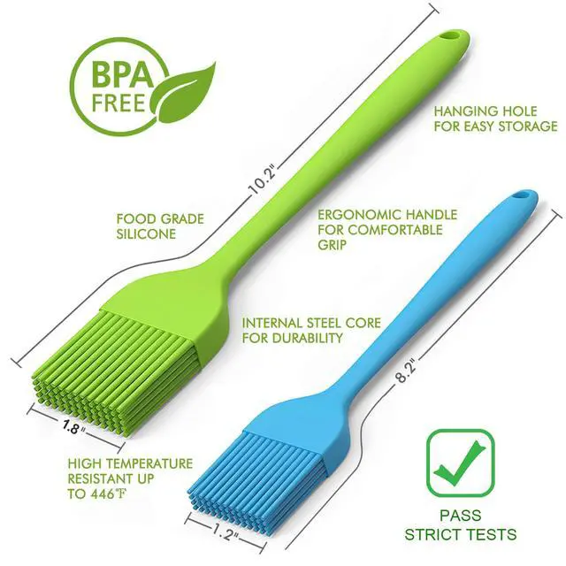 Alt view image 2 of 6 - Silicone Basting Pastry Brush - Cooking Brush for Oil Sauce Butter Marinades, Food Brushes for BBQ Grill Kitchen Baking, Baster Brushes Baste Pastries Cakes Meat Desserts, Food Grade, Dishwasher Safe
