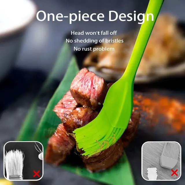 Alt view image 3 of 6 - Silicone Basting Pastry Brush - Cooking Brush for Oil Sauce Butter Marinades, Food Brushes for BBQ Grill Kitchen Baking, Baster Brushes Baste Pastries Cakes Meat Desserts, Food Grade, Dishwasher Safe