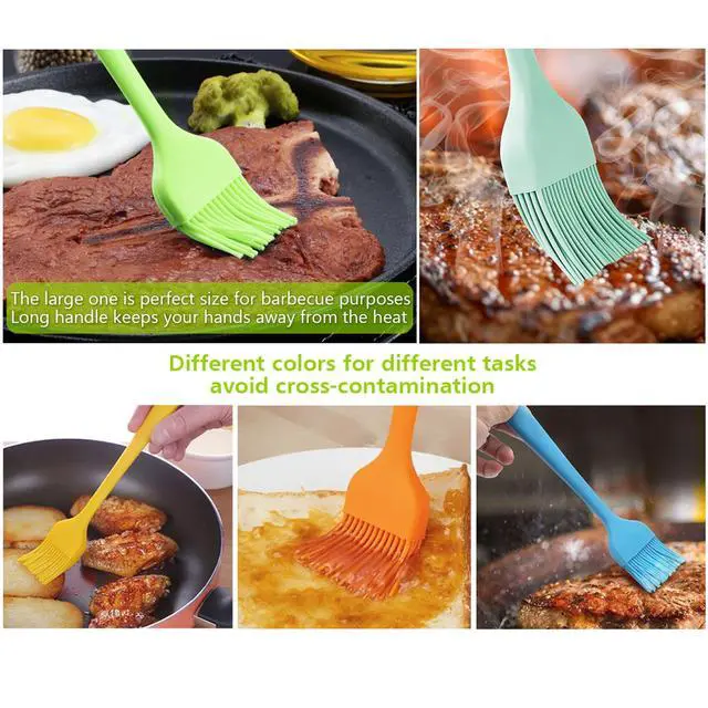 Alt view image 6 of 6 - Silicone Basting Pastry Brush - Cooking Brush for Oil Sauce Butter Marinades, Food Brushes for BBQ Grill Kitchen Baking, Baster Brushes Baste Pastries Cakes Meat Desserts, Food Grade, Dishwasher Safe