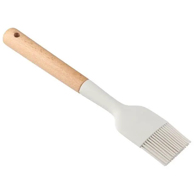 Alt view image 7 of 7 - Silicone Oil Brush with Wooden Handle,Durable Basting Brush Pastry Brush,Easy to Clean,White Food Brushes for Cooking Baking Grilling