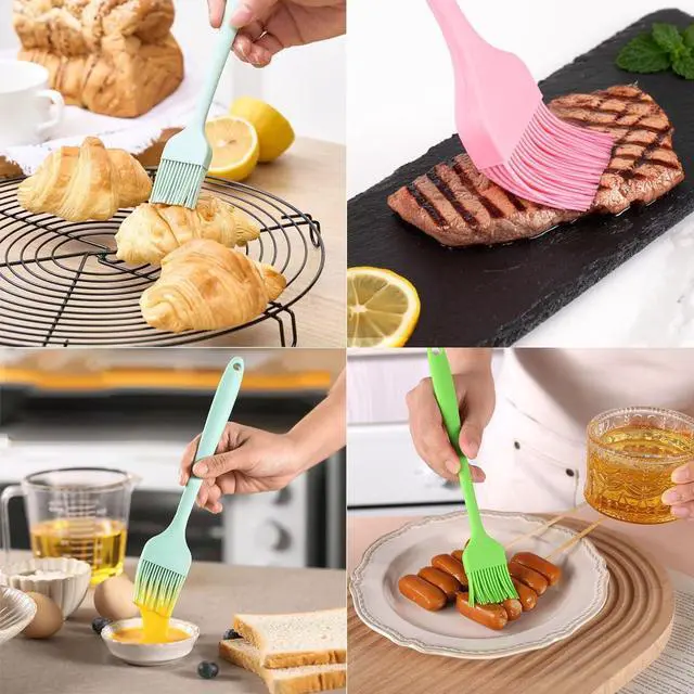 Alt view image 7 of 7 - 8 Pcs Silicone Basting Brush 230 Heat Resistant BPA Free Silicone Marinading Meat Grill Basting Pastry Brush for Oil Butter Sauce Sausages Desserts Turkey Baster Grill Barbecue