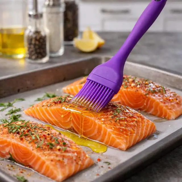 Alt view image 3 of 7 - Silicone Basting Brush for BBQ, Cooking & Baking Heat Resistant Food Grade Silicone Pastry Brush for Grilling, Oil, Butter & Sauce Brush for Kitchen