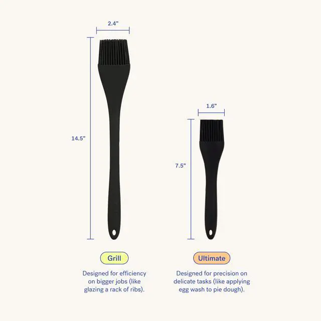 Alt view image 3 of 7 - Get It Right Premium Silicone Basting Brush - Heat Resistant BBQ, Pastry, Turkey Brush - Perfect for Cooking, Grilling, and Baking - Ultimate, Navy