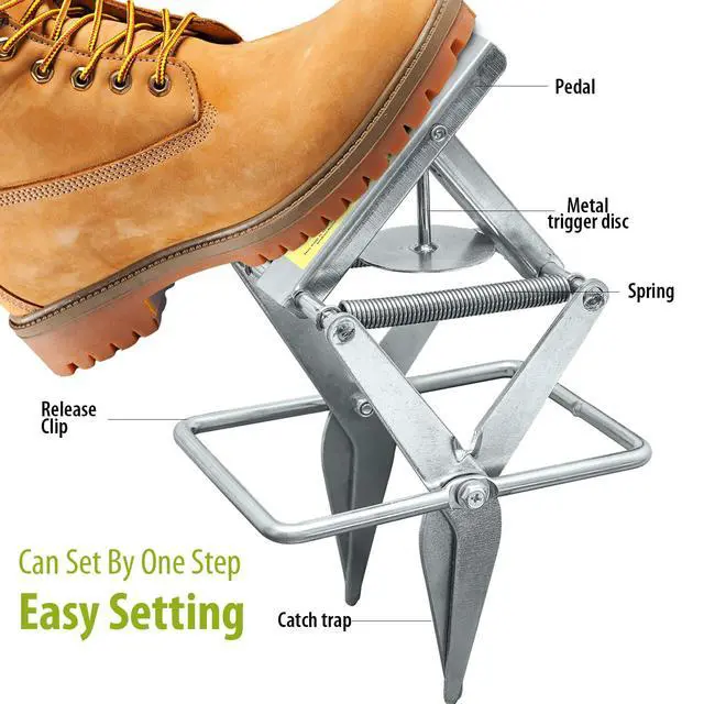 Alt view image 5 of 7 - Reusable Mole and Gopher Trap, Galvanized Steel Scissor Trap, Silver