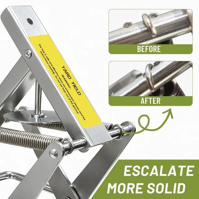 Alt view image 4 of 7 - Reusable Mole and Gopher Trap, Galvanized Steel Scissor Trap, Silver