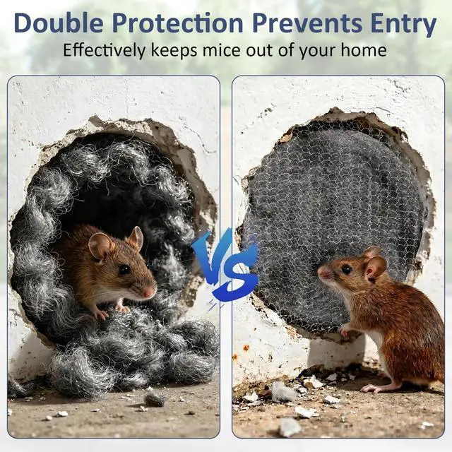 Alt view image 4 of 7 - Steel Wool Mesh Mice Control, Mouse Rat Traps Fill Rodent Control for Holes