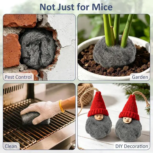 Alt view image 6 of 7 - Steel Wool Mesh Mice Control, Mouse Rat Traps Fill Rodent Control for Holes
