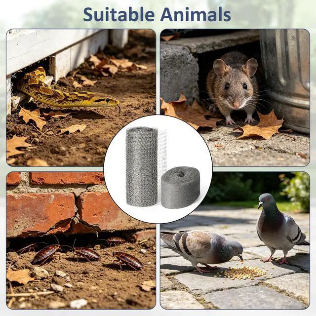 Alt view image 7 of 7 - Steel Wool Mesh Mice Control, Mouse Rat Traps Fill Rodent Control for Holes