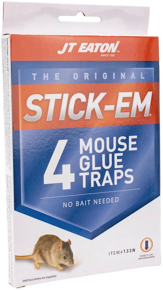 Main image of Stick-Em Mouse Glue Trap Effective Mouse Control Adhesive Board Non-Toxic, Ready-to-Use Pest Trap Compact Size for Indoor Use