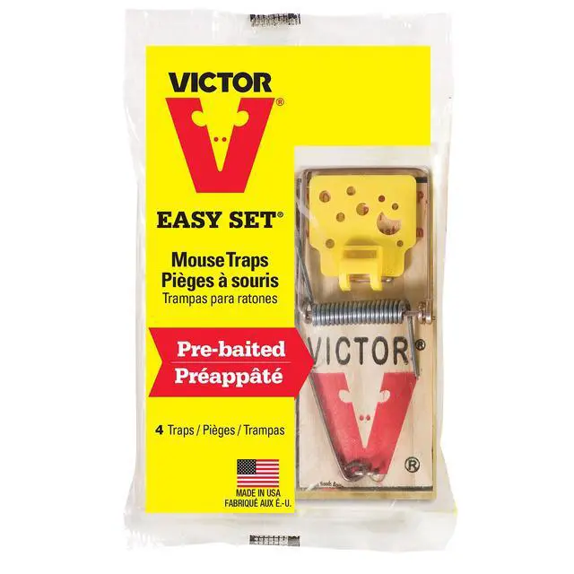 Alt view image 2 of 7 - Easy Set Mouse Trap 4 Pack M033 - Wooden Easy Set Mouse Trap - Prebaited