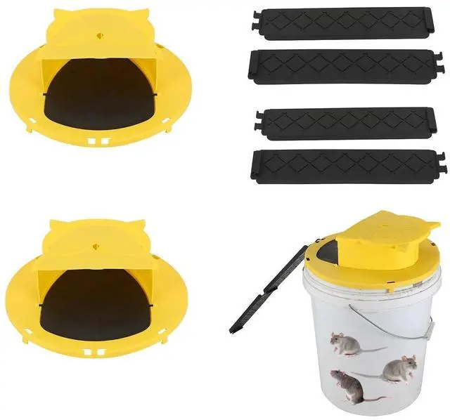 Main image of Bucket Lid Mouse Trap,Auto Reset,Humane and Efficient Mouse Trap Bucket-2Pack