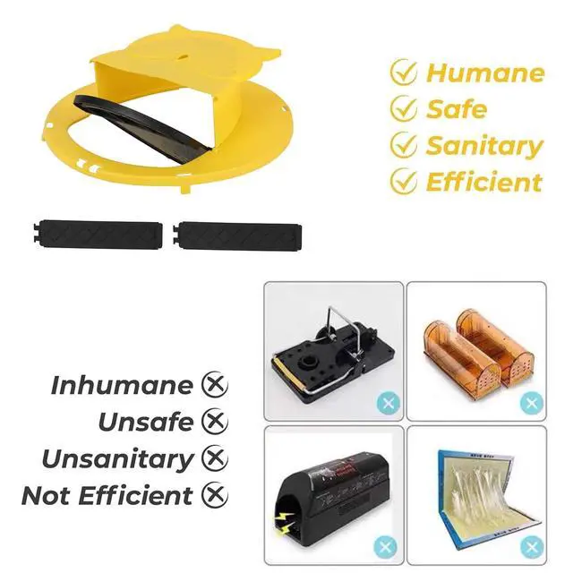 Alt view image 4 of 6 - Bucket Lid Mouse Trap,Auto Reset,Humane and Efficient Mouse Trap Bucket-2Pack