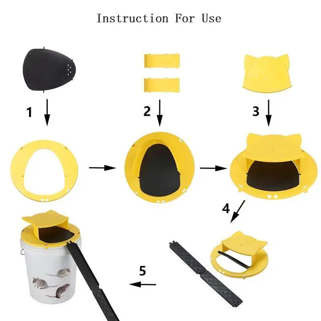 Alt view image 2 of 6 - Mouse Trap Bucket,5 Gallon Bucket Lid Mouse Rat Trap-Auto Reset Mouse Trap,Humane Mouse Rat Trap for Indoor Outdoor Use,Reusable Mouse Bucket Trap(2pack)