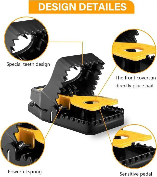 Alt view image 3 of 7 - Reusable Mouse Traps for Indoor Use Plastic Mice Traps with Sensitive Trigger, Easy to Set Rodent Control for Home, Kitchen, Garage
