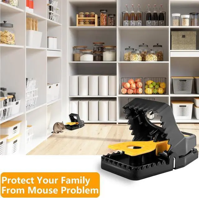 Alt view image 5 of 7 - Reusable Mouse Traps for Indoor Use Plastic Mice Traps with Sensitive Trigger, Easy to Set Rodent Control for Home, Kitchen, Garage