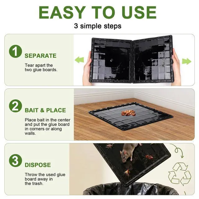 Alt view image 5 of 7 - 4 Pack Glue Traps for Mice 10.25" *10.87" Sticky Mouse Rats Traps for Home