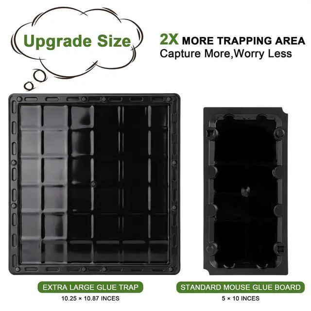 Alt view image 6 of 7 - 4 Pack Glue Traps for Mice 10.25" *10.87" Sticky Mouse Rats Traps for Home