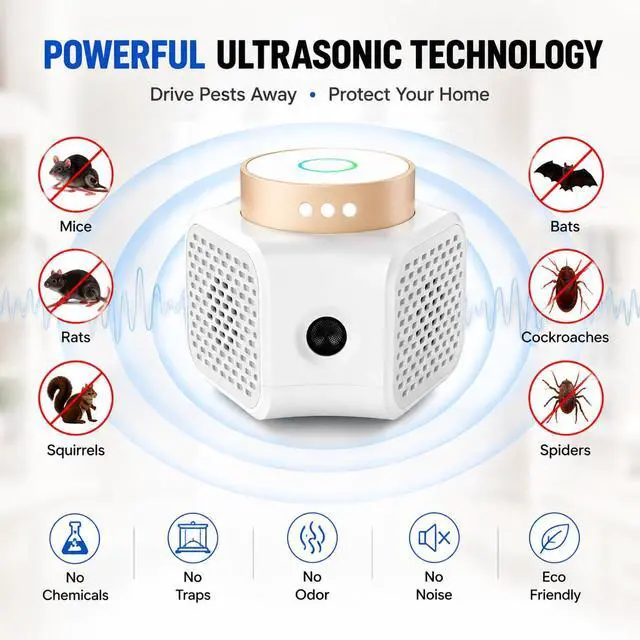 Alt view image 2 of 7 - Ultrasonic Pest Repeller Indoor, Mouse Rodent bat Control, 4 Modes