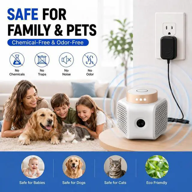 Alt view image 4 of 7 - Ultrasonic Pest Repeller Indoor, Mouse Rodent bat Control, 4 Modes