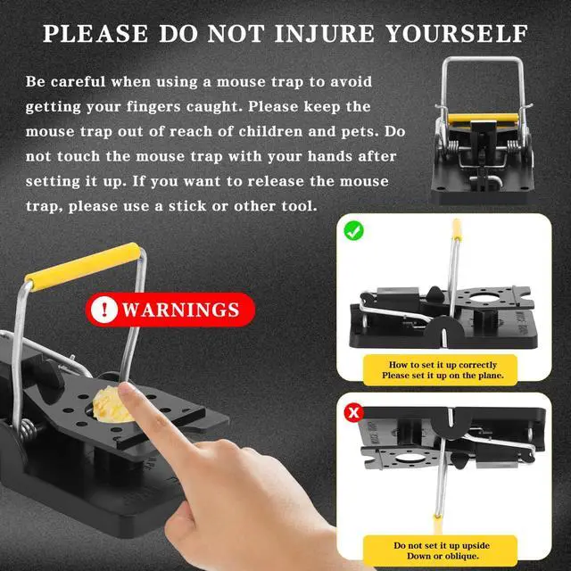 Alt view image 3 of 6 - Mouse Trap, Mouse Traps Indoor for Home, Small Mice Trap Home Quick Effective Sanitary Safe Mousetrap Catcher for Family and Pet (Pack of 6)