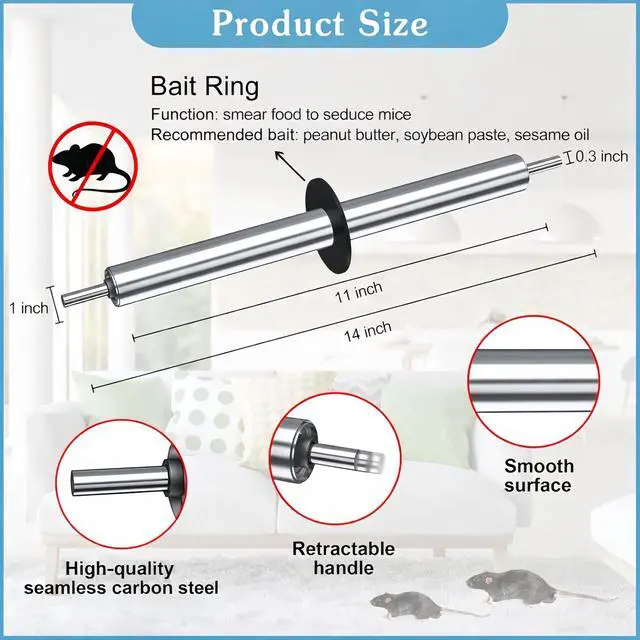 Alt view image 2 of 6 - 2 Pack Humane Mouse Trap Bucket Rolling Log No Kill Auto Release Rats Catch