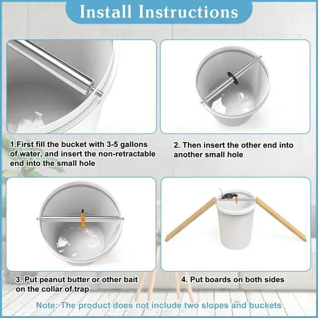 Alt view image 4 of 6 - 2 Pack Humane Mouse Trap Bucket Rolling Log No Kill Auto Release Rats Catch