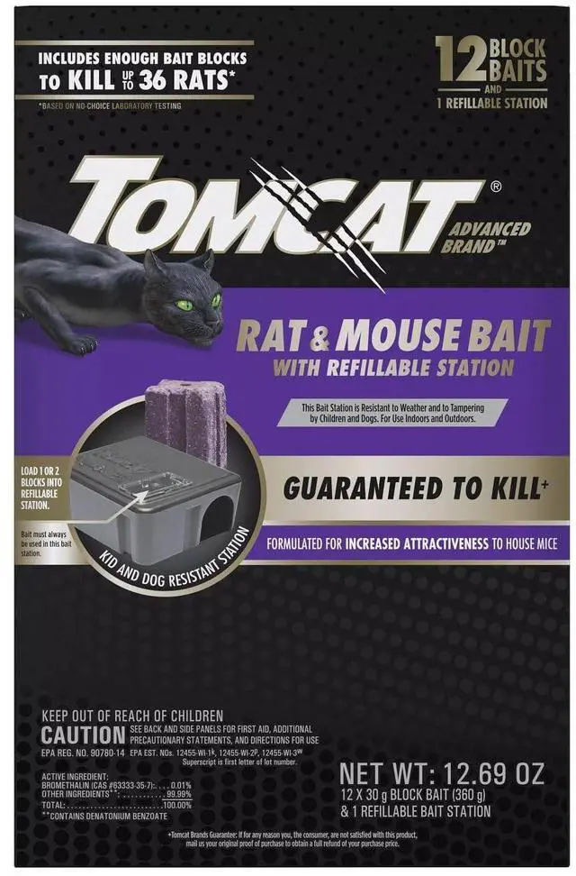 Main image of Advanced Brand Rat & Mouse Bait with Refillable Station, 12 Baits