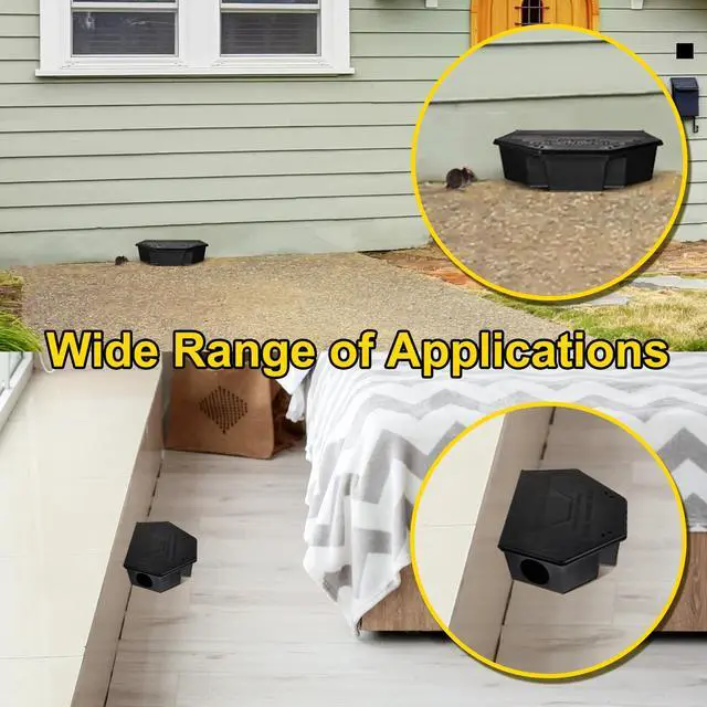 Alt view image 6 of 6 - Large Rat Bait Station Bulk with Keys 13.58 x 8.98 x 3.35 Inch Rodent Station Rat Boxes, Made of Sturdy Materials, Bait Not Included (Black)