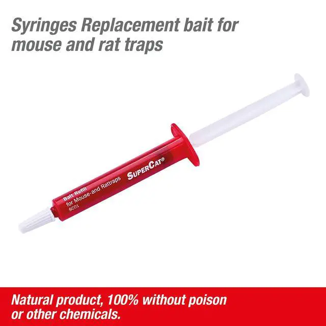 Alt view image 4 of 6 - Replacement Bait Syringe for Mouse and Rat Traps SuperCat Highly Attractive Rodent Lure Paste Long-Lasting Formula Up to 20 Applications Each Ready to Use - 4 Sets