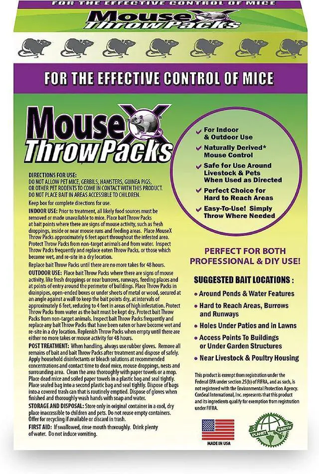 Alt view image 2 of 7 - Throw Packs- for All Species of Rats Mice Safe Around Pets- Pack of 2