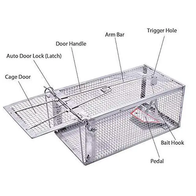 Alt view image 3 of 7 - Humane Live Animal Mouse Cage Traps, Catch and Release Mice, Rats,Chipmunk, Pests, Rodents and Similar Sized Pests for Indoor and Outdoor, 10.6 X 5.63 X 4.33 Inches, One-Door