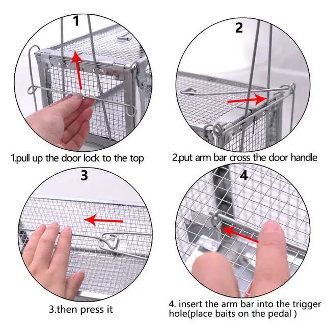 Alt view image 4 of 7 - Humane Live Animal Mouse Cage Traps, Catch and Release Mice, Rats,Chipmunk, Pests, Rodents and Similar Sized Pests for Indoor and Outdoor, 10.6 X 5.63 X 4.33 Inches, One-Door