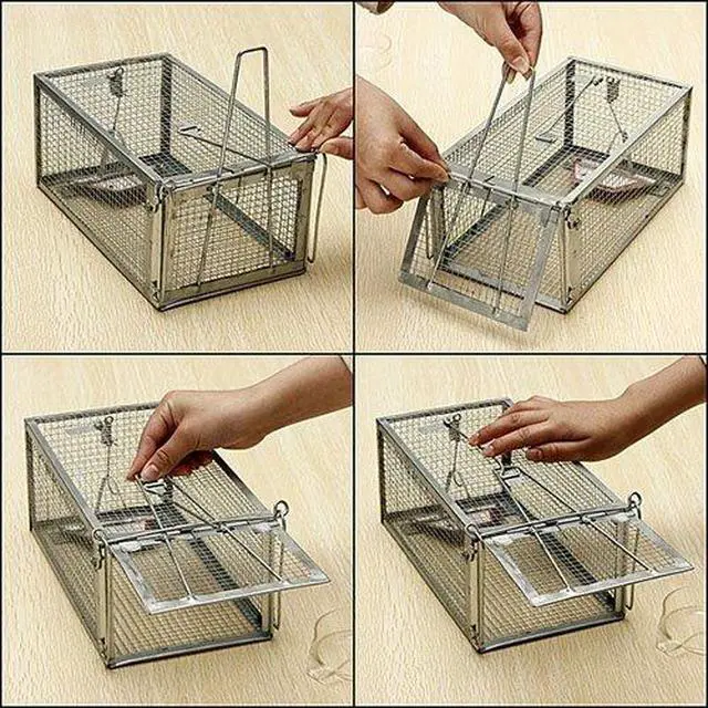 Alt view image 5 of 7 - Humane Live Animal Mouse Cage Traps, Catch and Release Mice, Rats,Chipmunk, Pests, Rodents and Similar Sized Pests for Indoor and Outdoor, 10.6 X 5.63 X 4.33 Inches, One-Door