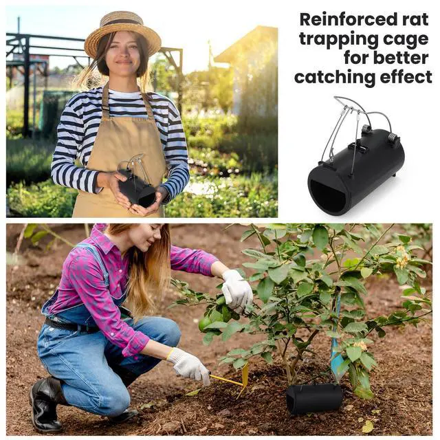 Alt view image 3 of 6 - Black Hole Gopher Trap 6.7 Inch Tunnel Mole Traps Gopher Killer Outdoor Vole Traps Rodent Rat Stations Reusable for Lawn Yard Garden