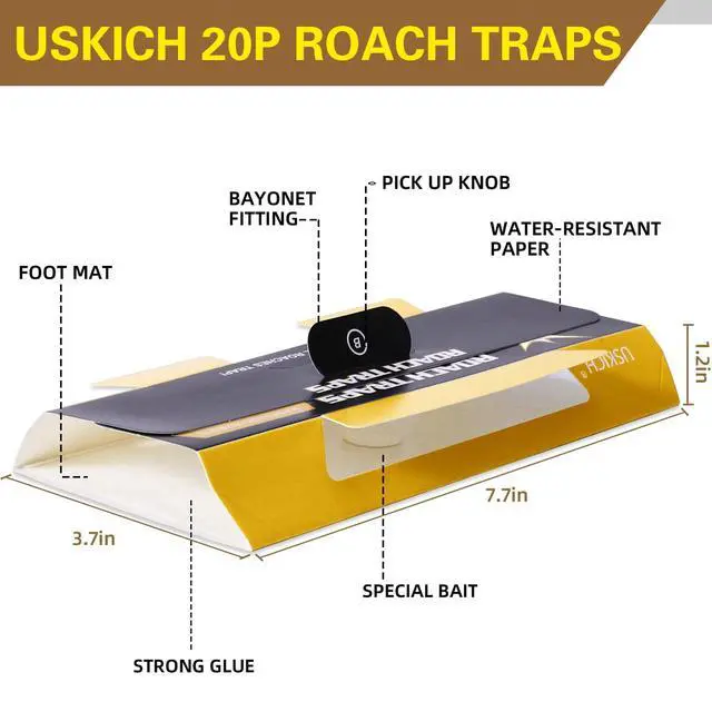 Alt view image 4 of 6 - 20 Pack Roach Traps, Cockroach Traps Indoor Home, Glue Roach Traps, Child & Pets Safe(Upgrade Recipe)